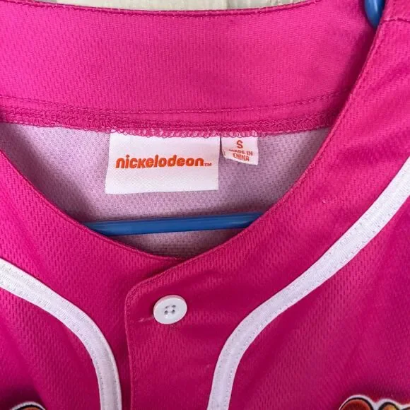 Nickelodeon Cartoon Baseball Jersey Women’s small Hot Pink 90’s - Picture 5 of 6